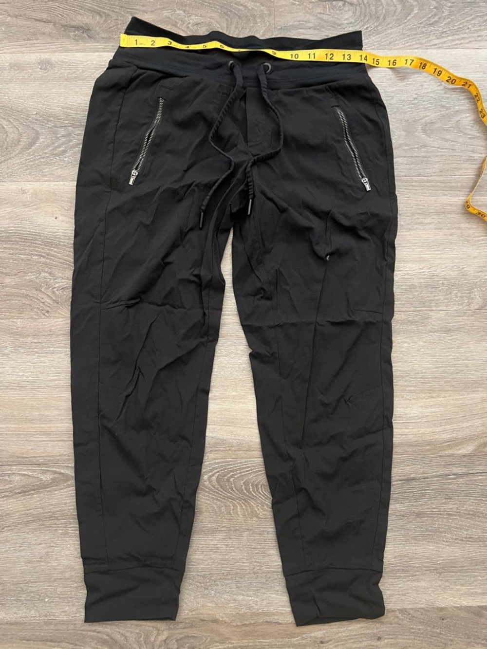Athleta Black Drawstring Jogger Pants with Zip Pockets
